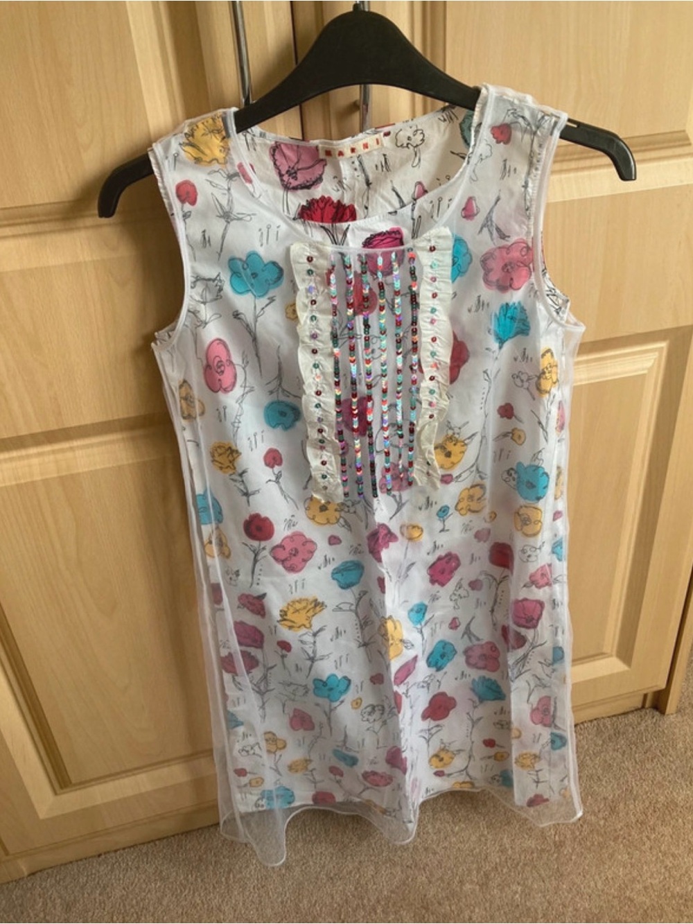Marni Kids Floral Sequin Tulle Dress Girls Size 12 NWOT